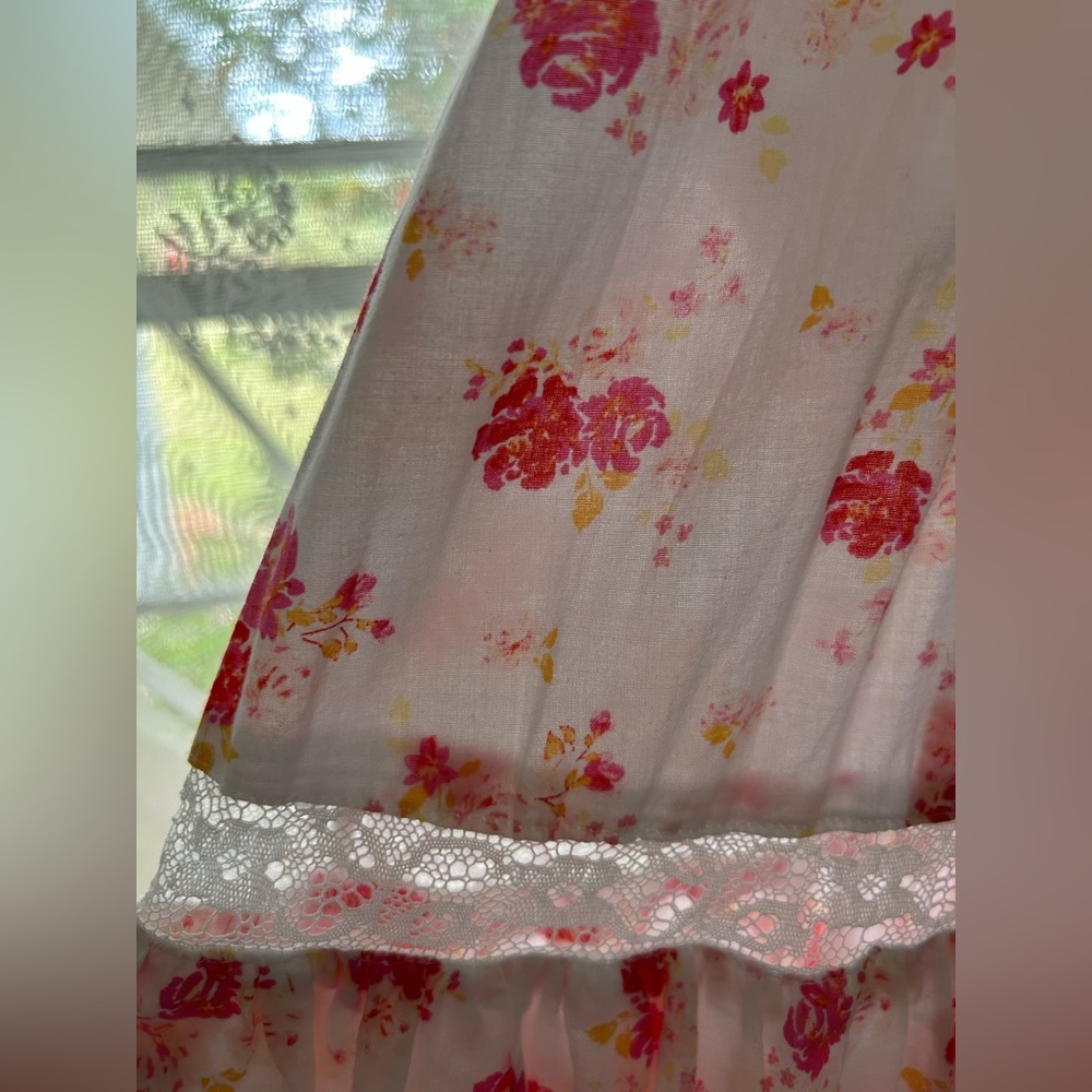 Cotton Pink Floral Maxi/Midi Dress - Picture 4 of 7